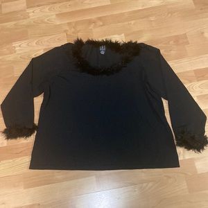 I.N.C WOMAN Black Long Sleeve Top
